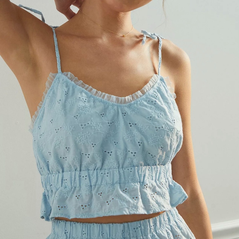 NWT Anthro Charmer Eyelet Longline Bralette/Top